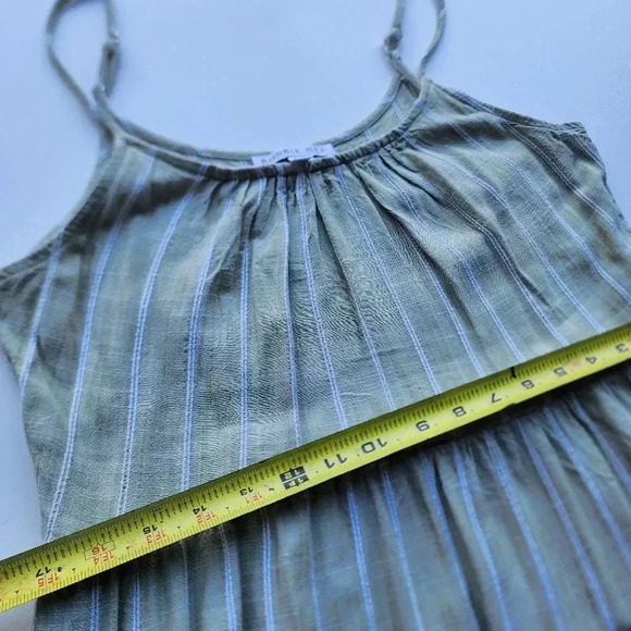 Robbie Bee Green White Stripe Strap Rayon Maxi Dress Tank Sz PM - Picture 11 of 14